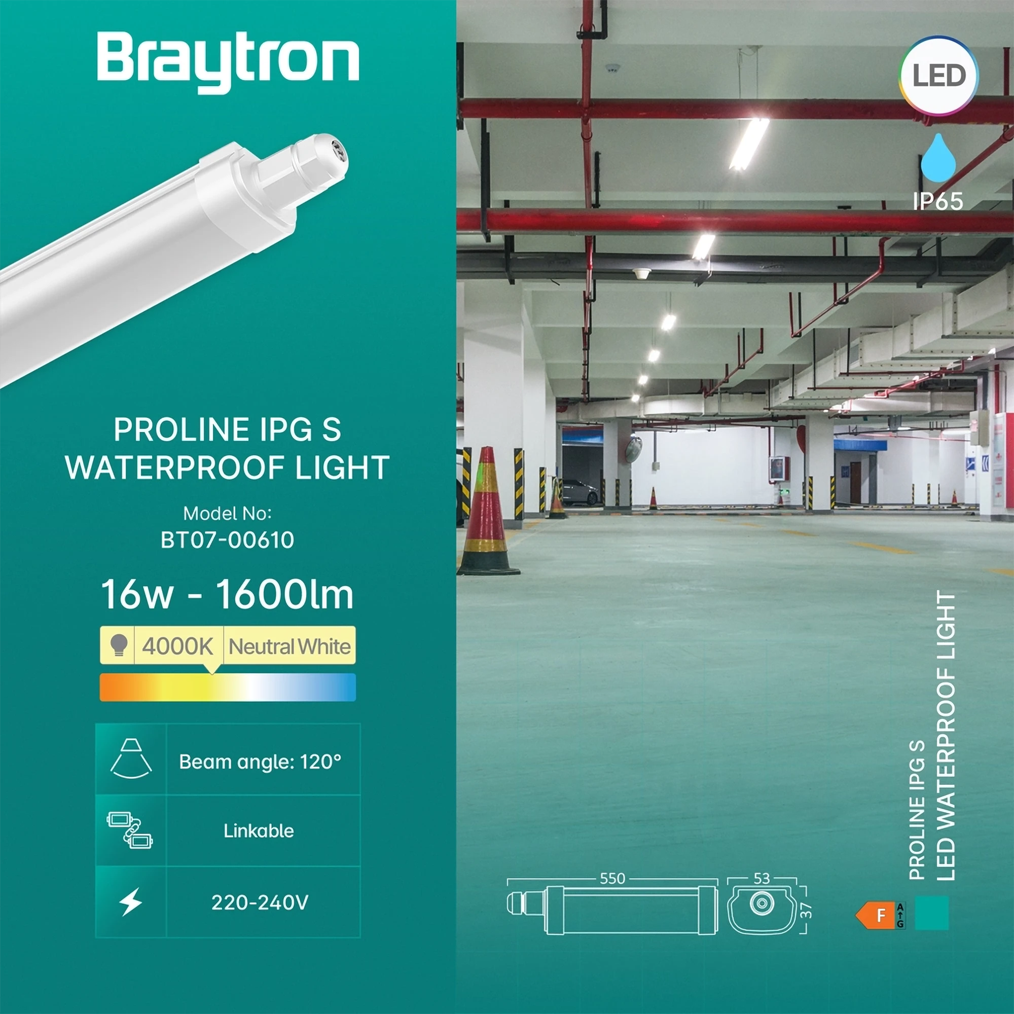 LED VODOOTPORNA SVETILJKA S 16W 4000K IP65 LED VODOOTPORNA SVETILJKA S 16W 4000K IP65