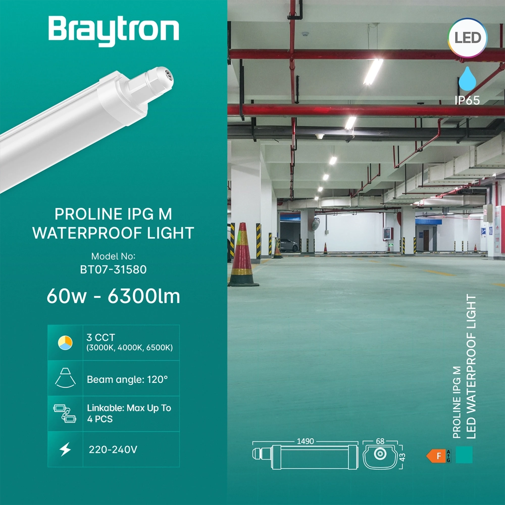 LED VODOOTPORNA SVETILJKA M 60W CCT IP65 LED VODOOTPORNA SVETILJKA M 60W CCT IP65