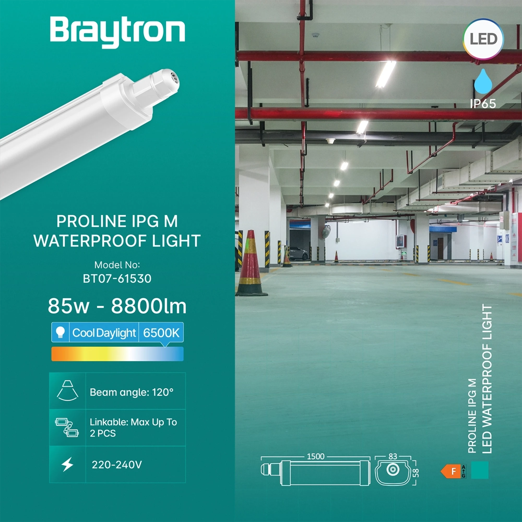 LED VODOOTPORNA SVETILJKA L 85W 6500K IP65 LED VODOOTPORNA SVETILJKA L 85W 6500K IP65