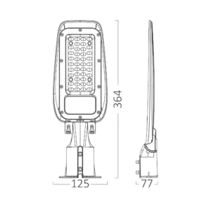 LED ULICNA SVETILJKA 30W SIVA 6500K IP66