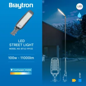 LED ULICNA SVETILJKA 100W SIVA 6500K IP66