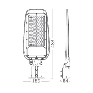 LED ULICNA SVETILJKA 100W SIVA 6500K IP66