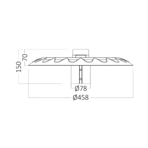 LED TOP LIGHT 70W D460 CRNI CCT