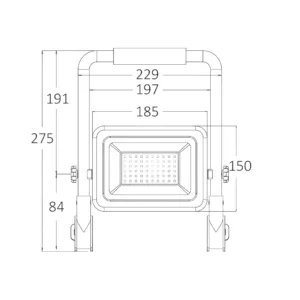 LED RADNO SVETLO 50W CRNI CCT