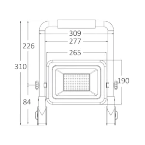 LED RADNO SVETLO 100W CRNI CCT