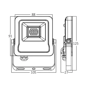 LED REFLEKTOR 10W SIVI 6500K IP65