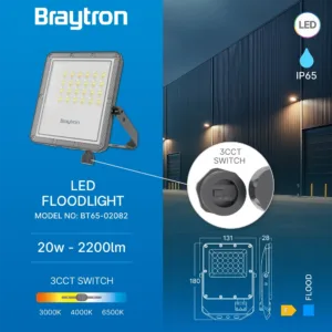 LED REFLEKTOR 20W SIVI CCT IP65