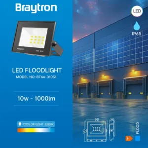 LED REFLEKTOR 10W CRNI 6500K IP65