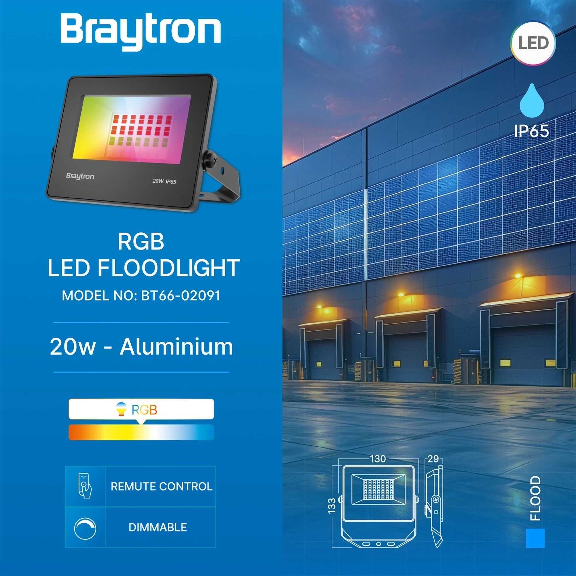 LED REFLEKTOR 20W CRNI RGB IP65 LED REFLEKTOR 20W CRNI RGB IP65