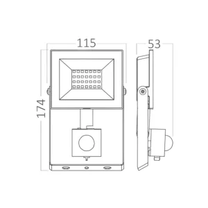 LED REFLEKTOR 20W CRNI 6500K IP54 SA SENZOROM