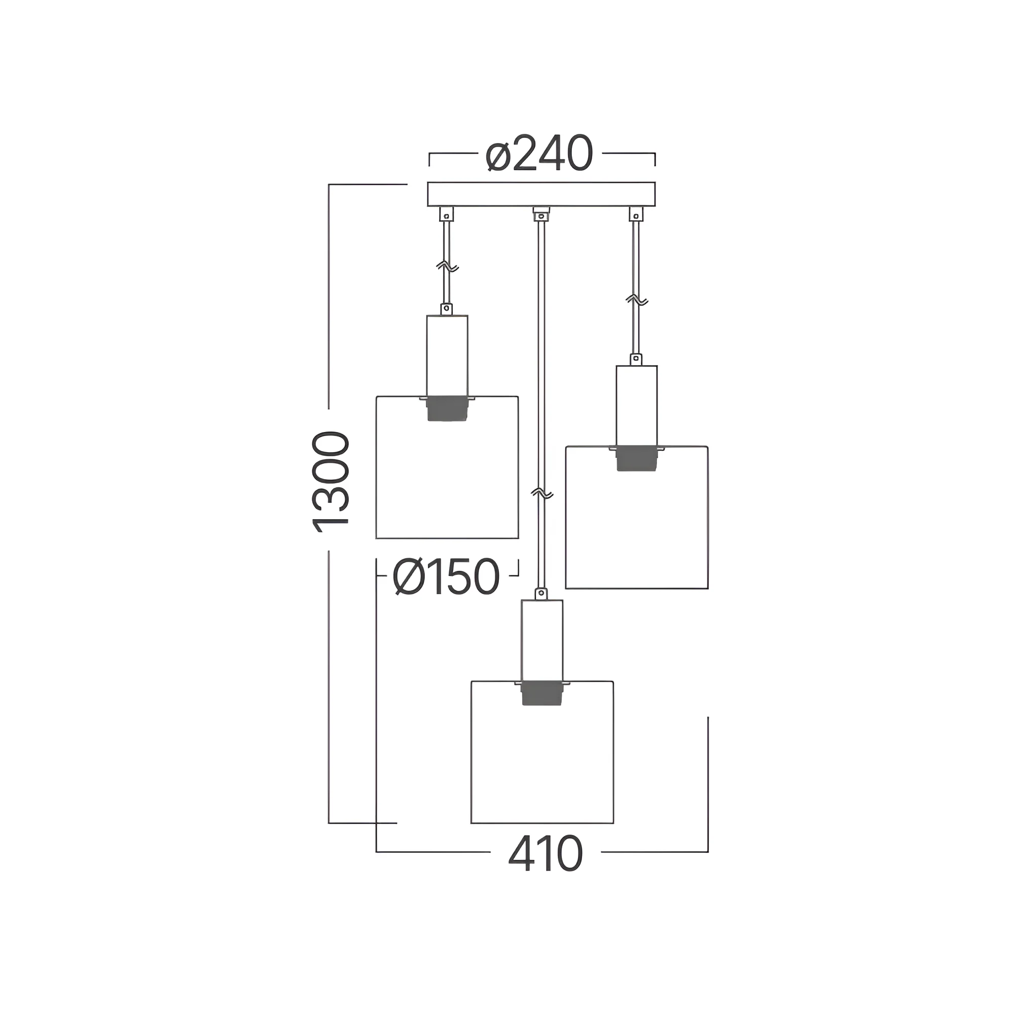 VISILICA 3-GLAVA E27 SMOKE VISILICA 3-GLAVA E27 SMOKE