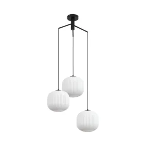 VISILICA 3-GLAVA E27 OPAL/CRNI