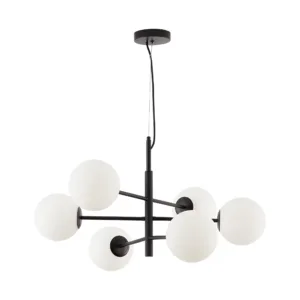 PLAFONJERA 6-GLAVA G9 OPAL/CRNI
