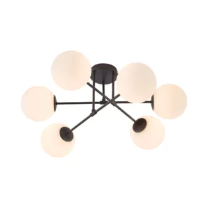 PLAFONJERA 6-GLAVA G9 OPAL/CRNI