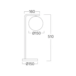 STONA LAMPA G9 OPAL/CRNI