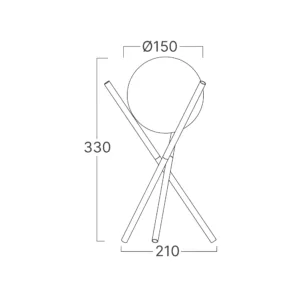 STONA LAMPA G9 OPAL/CRNI