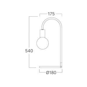 STONA LAMPA E27 CRNI
