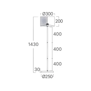 PODNA LAMPA E27 CRNI