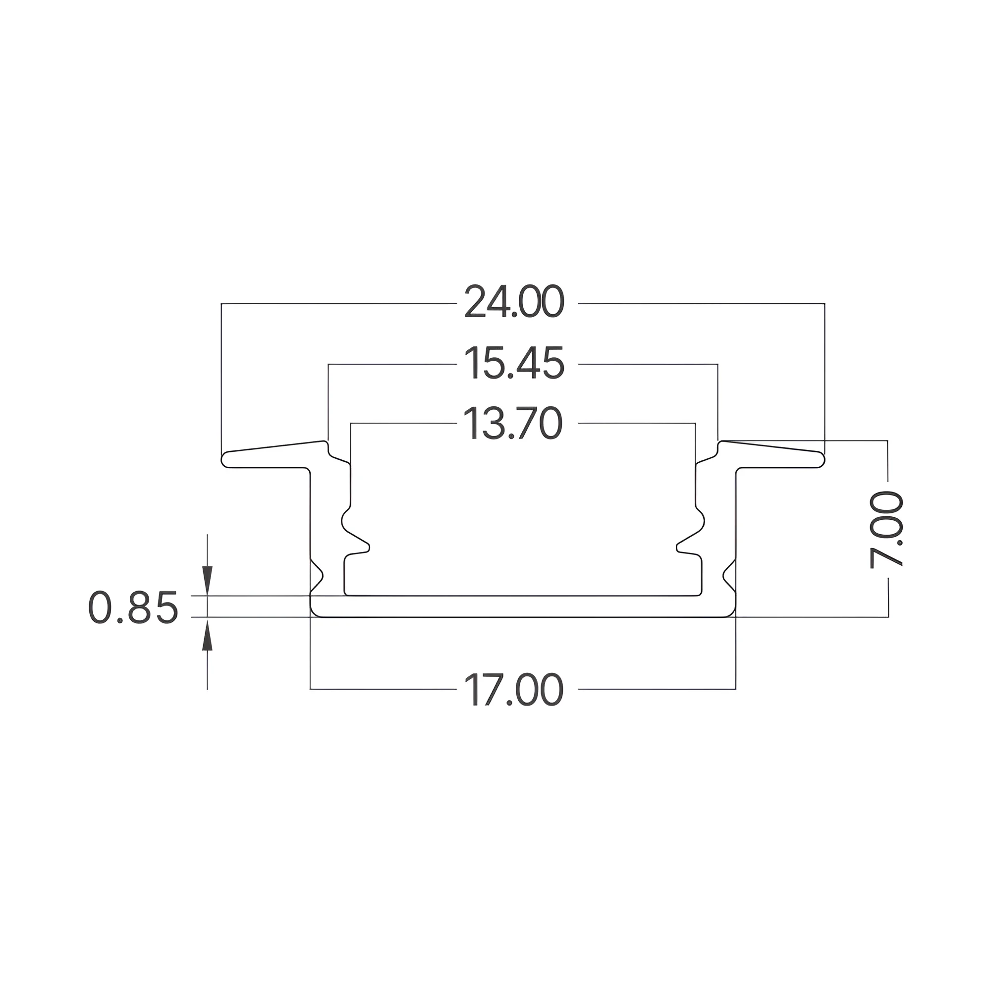 ALUMINIJUMSKI UGRADNI LED PROFIL RC1707 2M SREBRNI ALUMINIJUMSKI UGRADNI LED PROFIL RC1707 2M SREBRNI