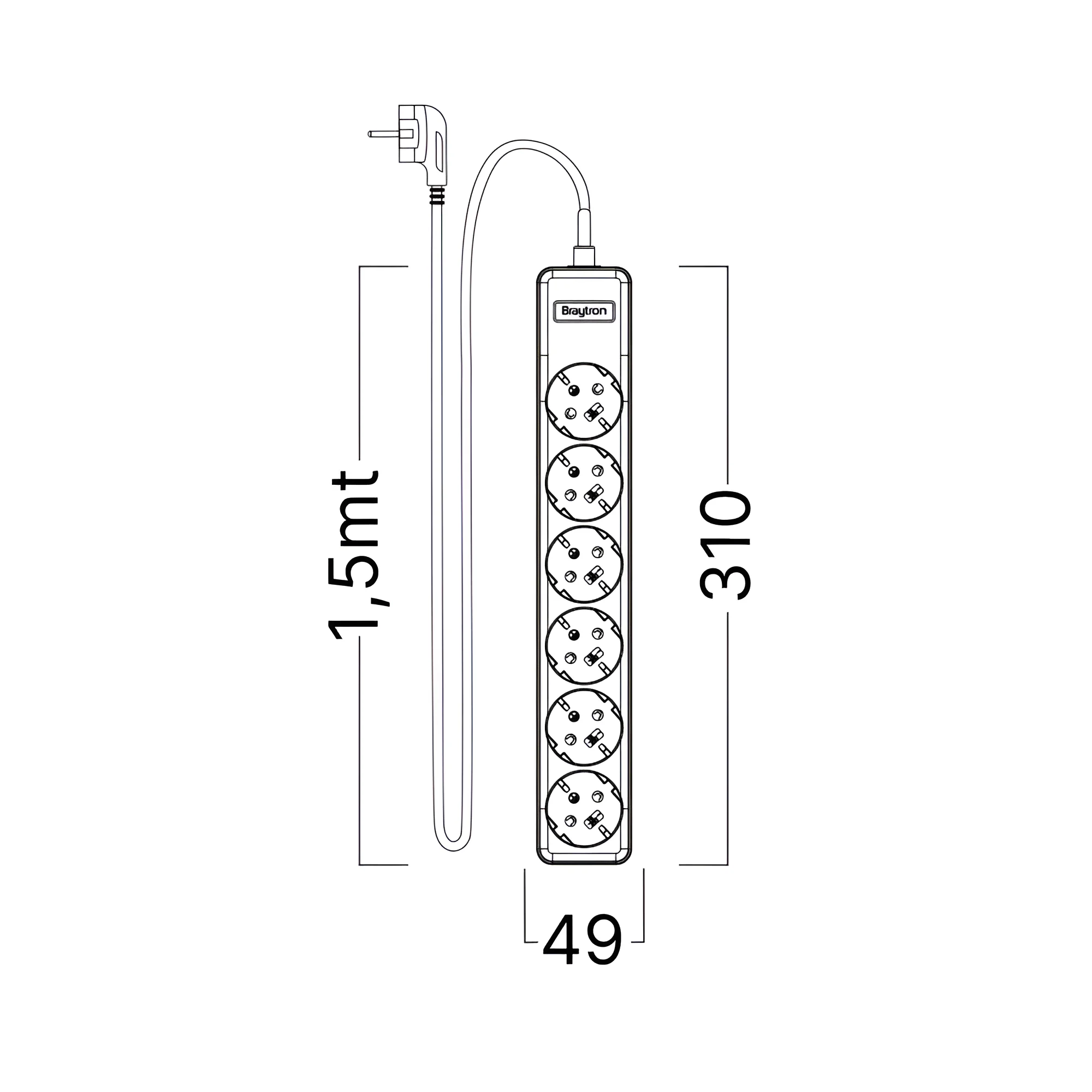 PRODUZNA PRIKLJUCNICA 6-WAY EU 1.5M PRODUZNA PRIKLJUCNICA 6-WAY EU 1.5M