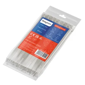 BRY-2,5x200mm-100pcs/bag-PA66-WHT-CABLE TIES