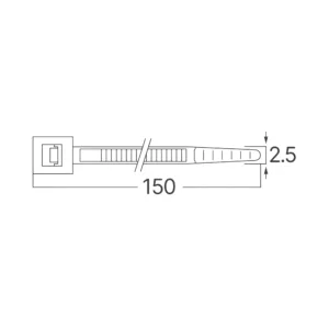 BRY-2,5x150mm-100pcs/bag-PA66-BLC-CABLE TIES
