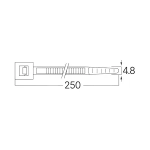 BRY-4,8x250mm-100pcs/bag-PA66-WHT-CABLE TIES