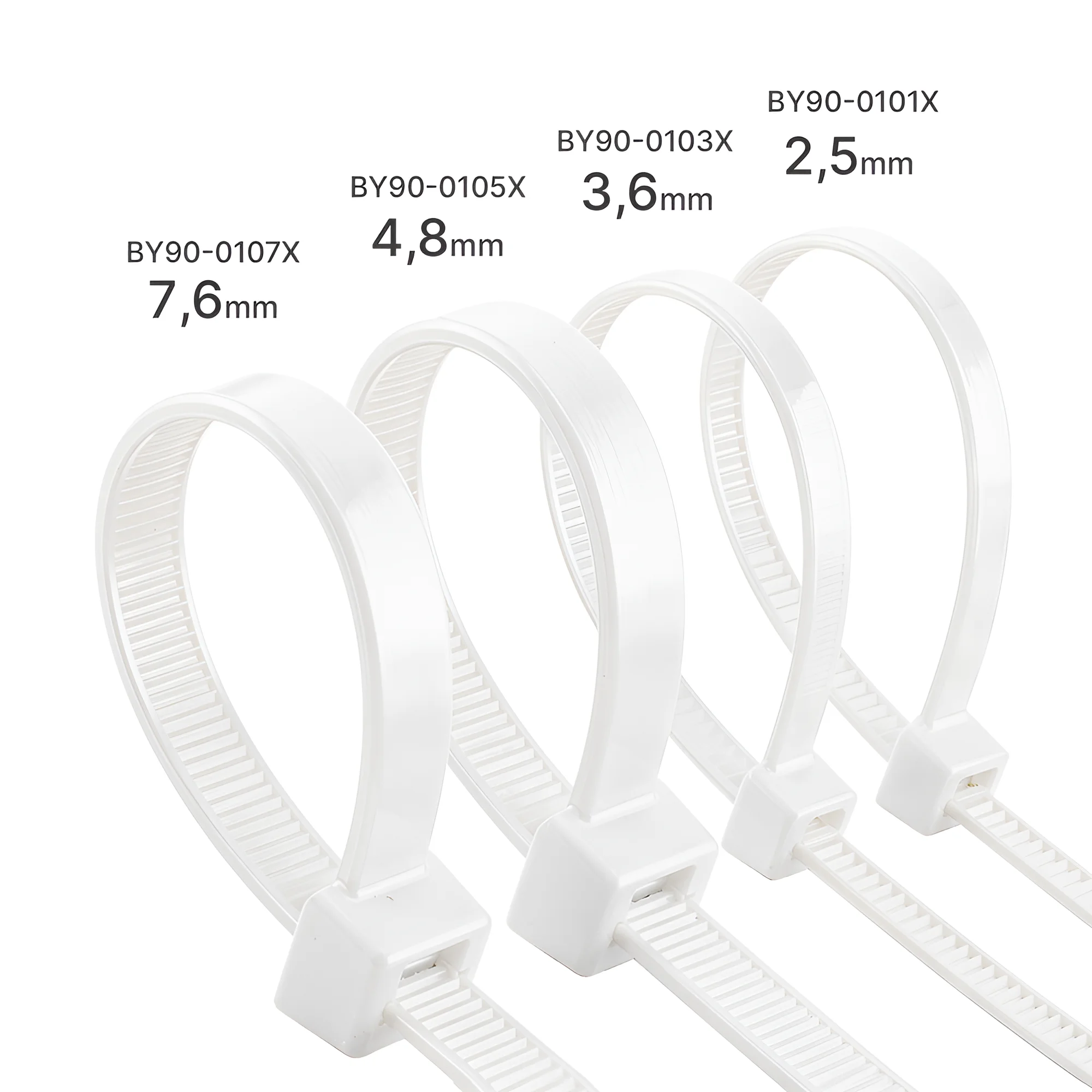 BRY-4,8x300mm-100pcs/bag-PA66-WHT-CABLE TIES BRY-4,8x300mm-100pcs/bag-PA66-WHT-CABLE TIES