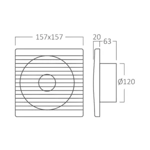 VENTILATOR 120MM 5" KVADRATNI